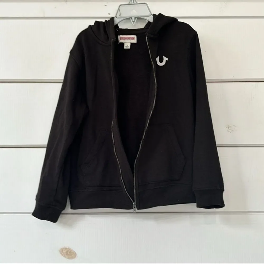 True Religion Horseshoe Zip Hoodie Black Size 6